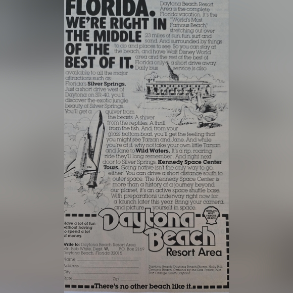 1980 Florida Tourism Daytona Beach Resort Ad In The Middle Of The Best of It - Picture 5 of 5